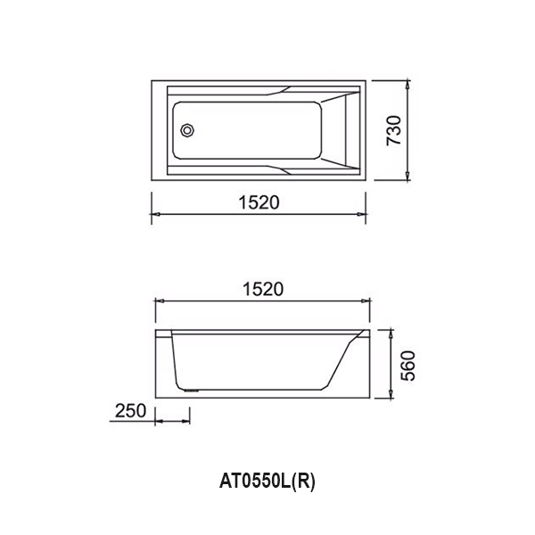 Bồn tắm chân yếm 1m5 Caesar AT0550L(R) (bỏ mẫu)