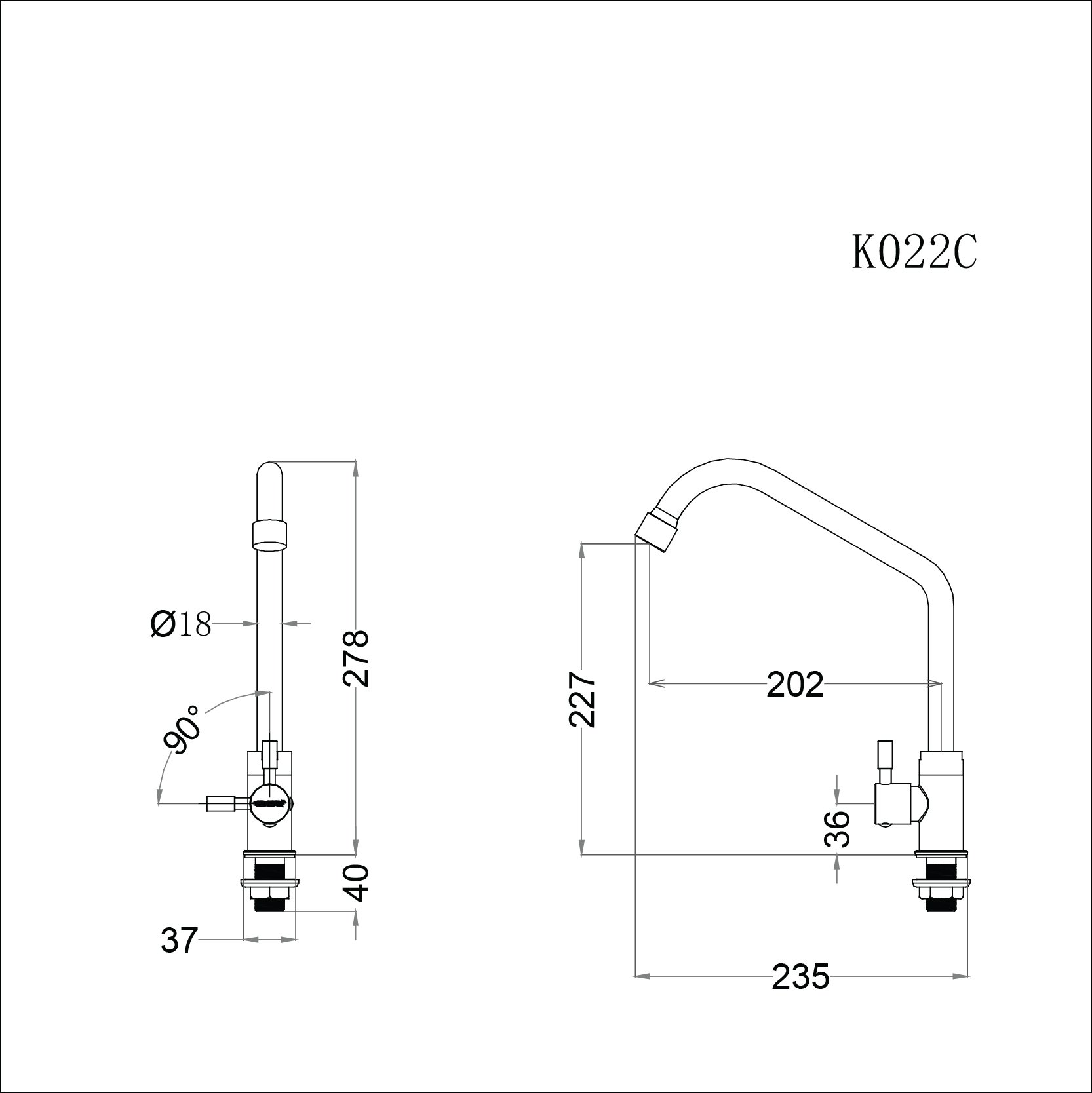 Vòi bếp lạnh Caesar K022C - 12