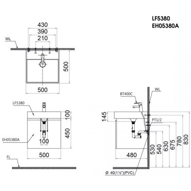 Chậu lavabo đặt bàn Caesar LF5380 - 2