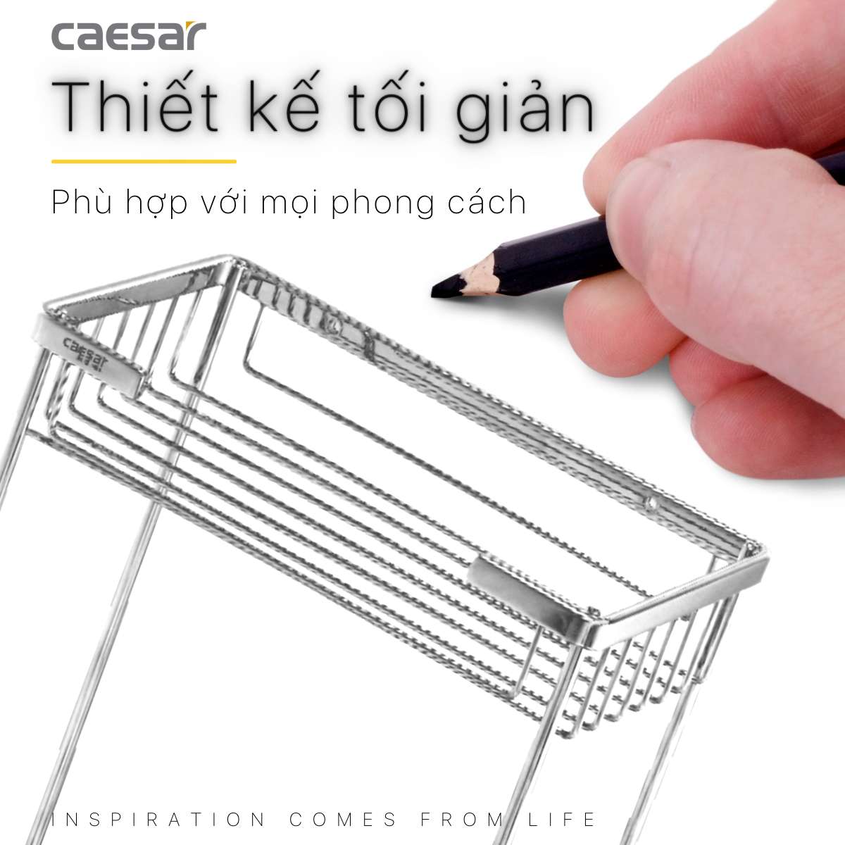 Kệ inox chữ nhật 2 tầng Caesar ST859 - 9