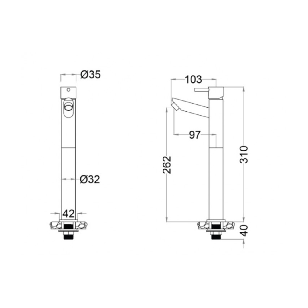 Vòi chậu lavabo lạnh Caesar BT041CU