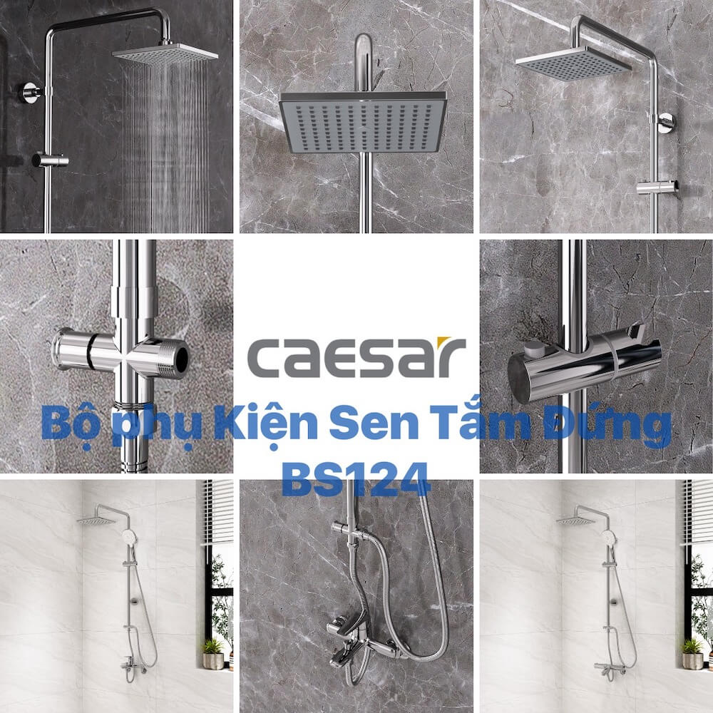 Bộ sen cây tắm đứng nóng lạnh Caesar BS124+S173C - 21