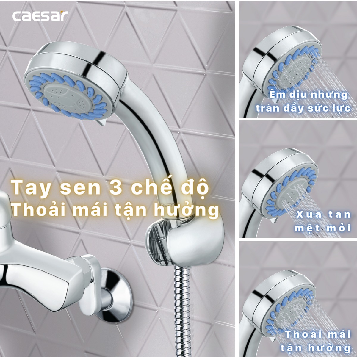 Bộ vòi sen tắm nóng lạnh Caesar S173C - 16