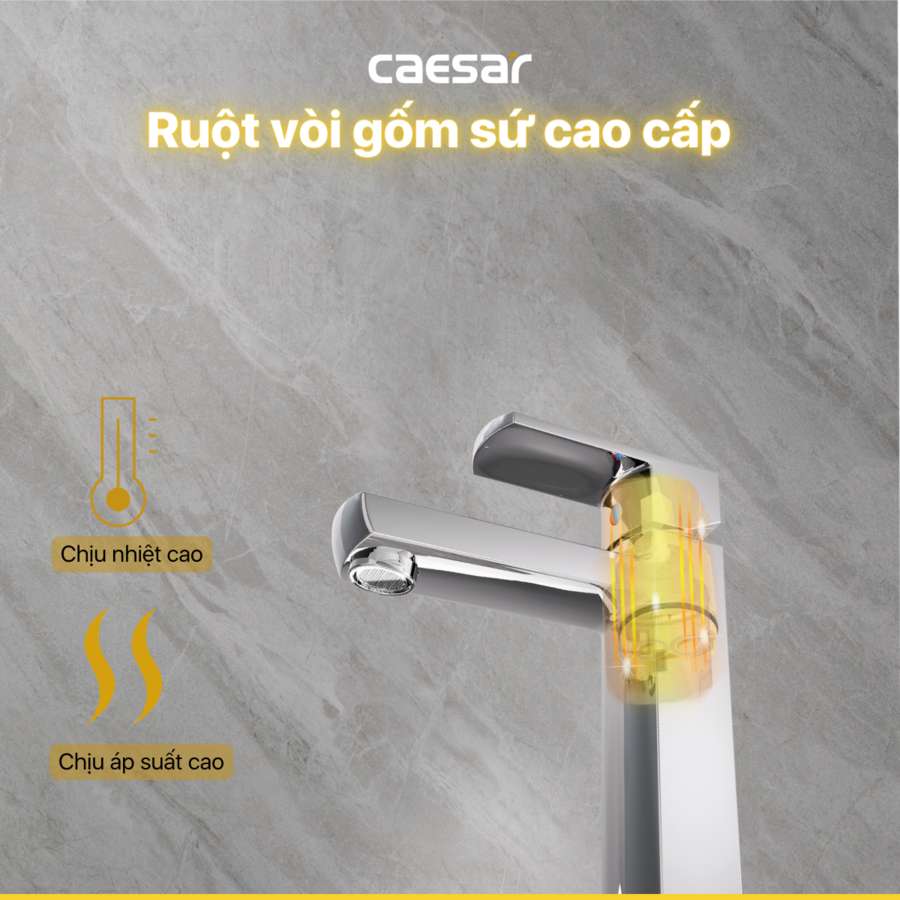 Vòi chậu lavabo nóng lạnh Caesar B550CU - 13