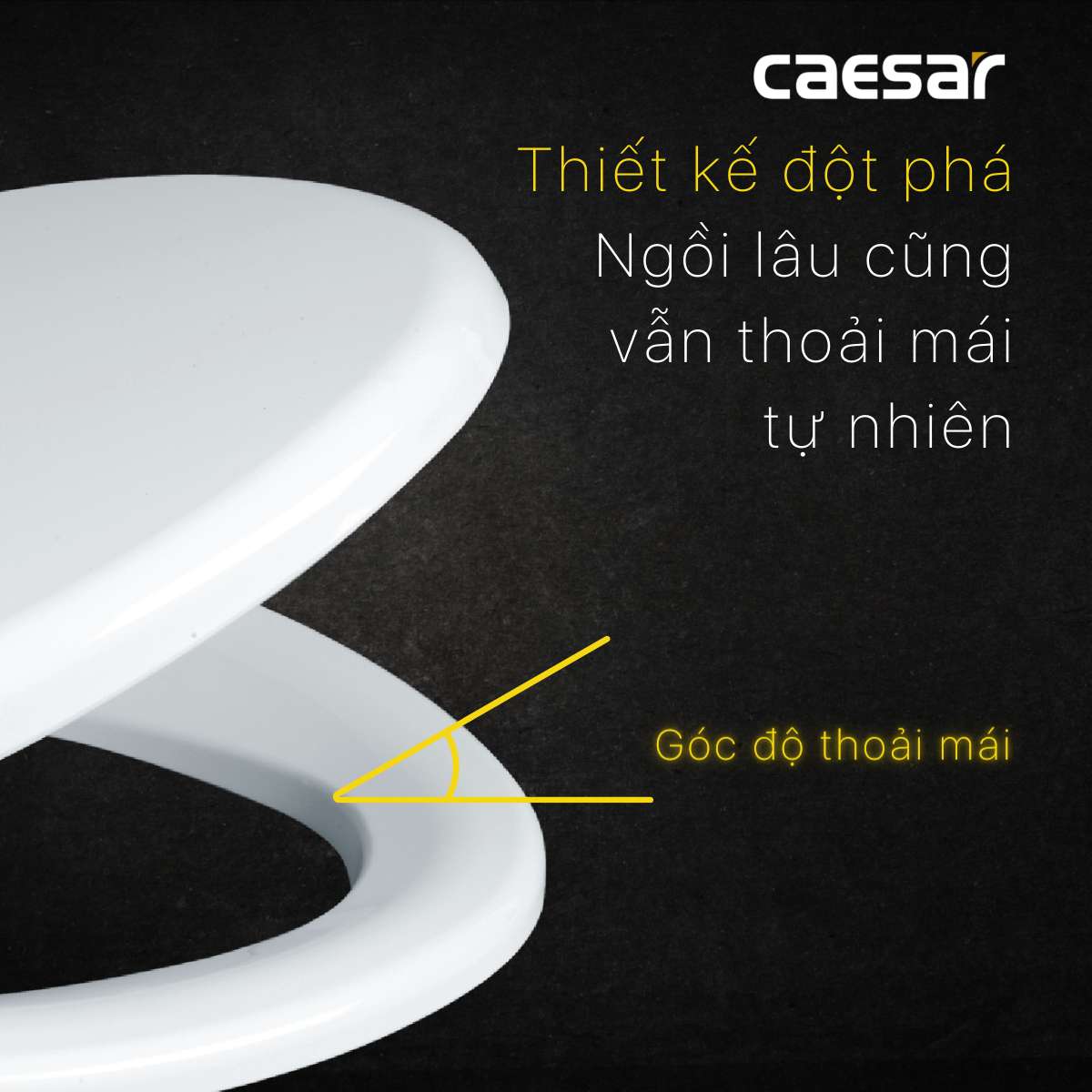 Nắp bồn cầu thường Caesar M220 - 7