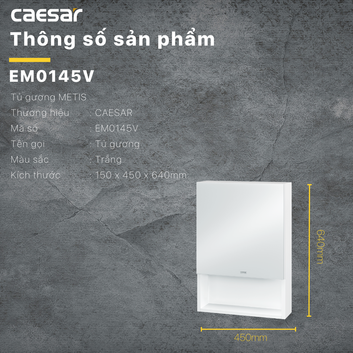 Tủ gương Caesar EM0145V - 7