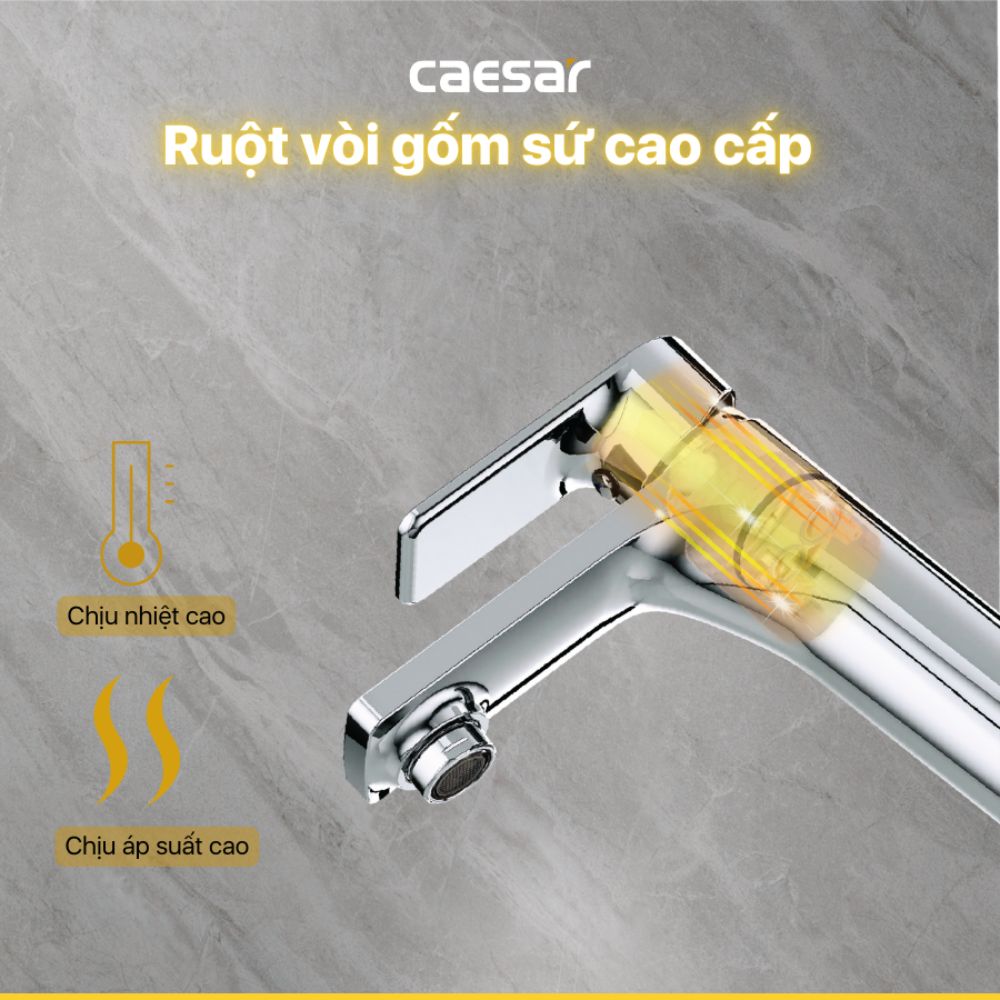 Vòi chậu lavabo nóng lạnh Caesar B500CU - 9