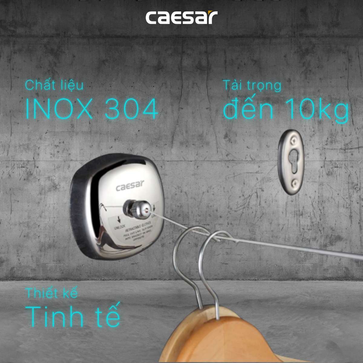 Dây phơi dạng cuộn 2.5m Caesar ST129 - 4