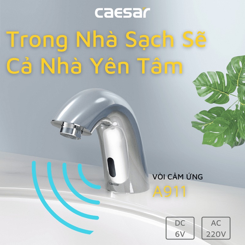Vòi chậu lavabo cảm ứng nước lạnh Caesar A911 - 12