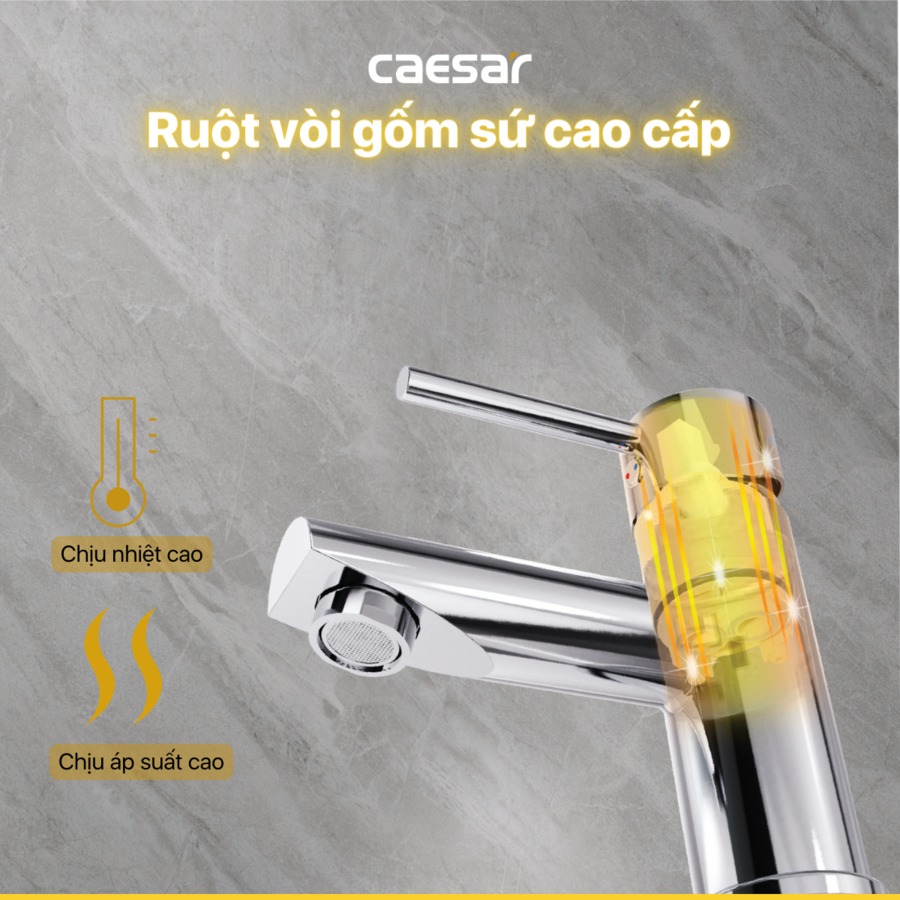 Vòi chậu lavabo nóng lạnh Caesar B350CU - 13