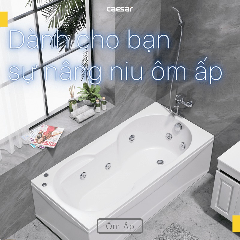 Bồn tắm chân yếm 1m7 massage Caesar MT0370L(R) - 8