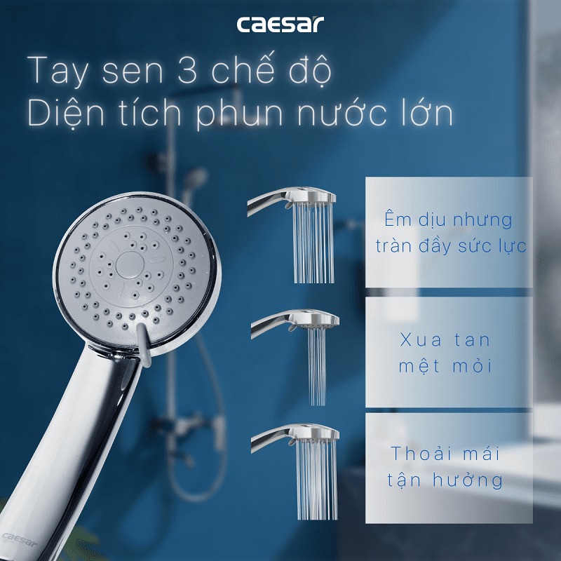 Bộ vòi sen tắm nóng lạnh Caesar S378C - 11