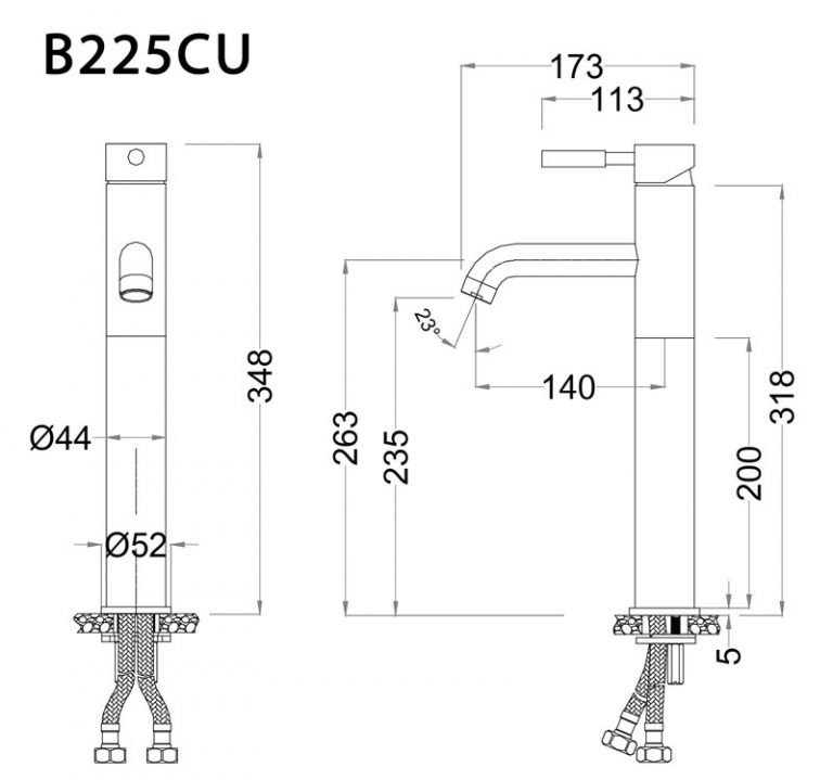 Vòi chậu lavabo nóng lạnh Caesar B225CU - 2