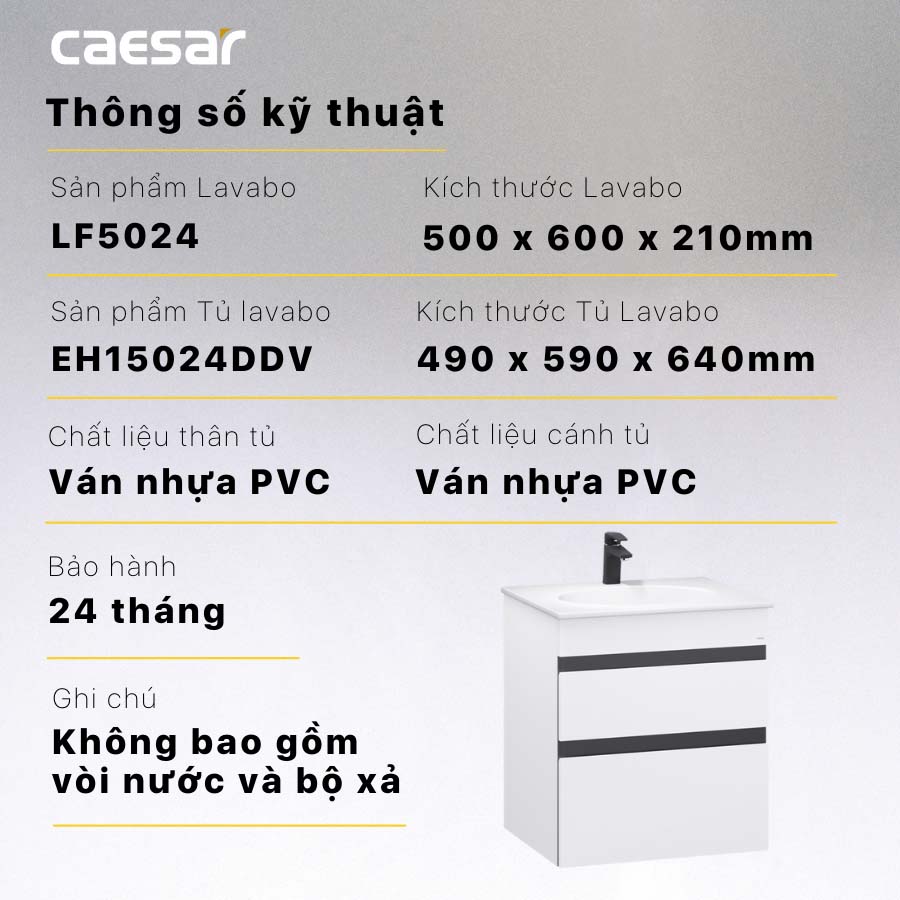 Tủ lavabo Caesar EH15024DDV - 12