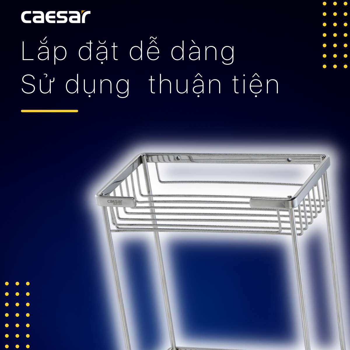 Kệ inox chữ nhật 2 tầng Caesar ST859 - 11