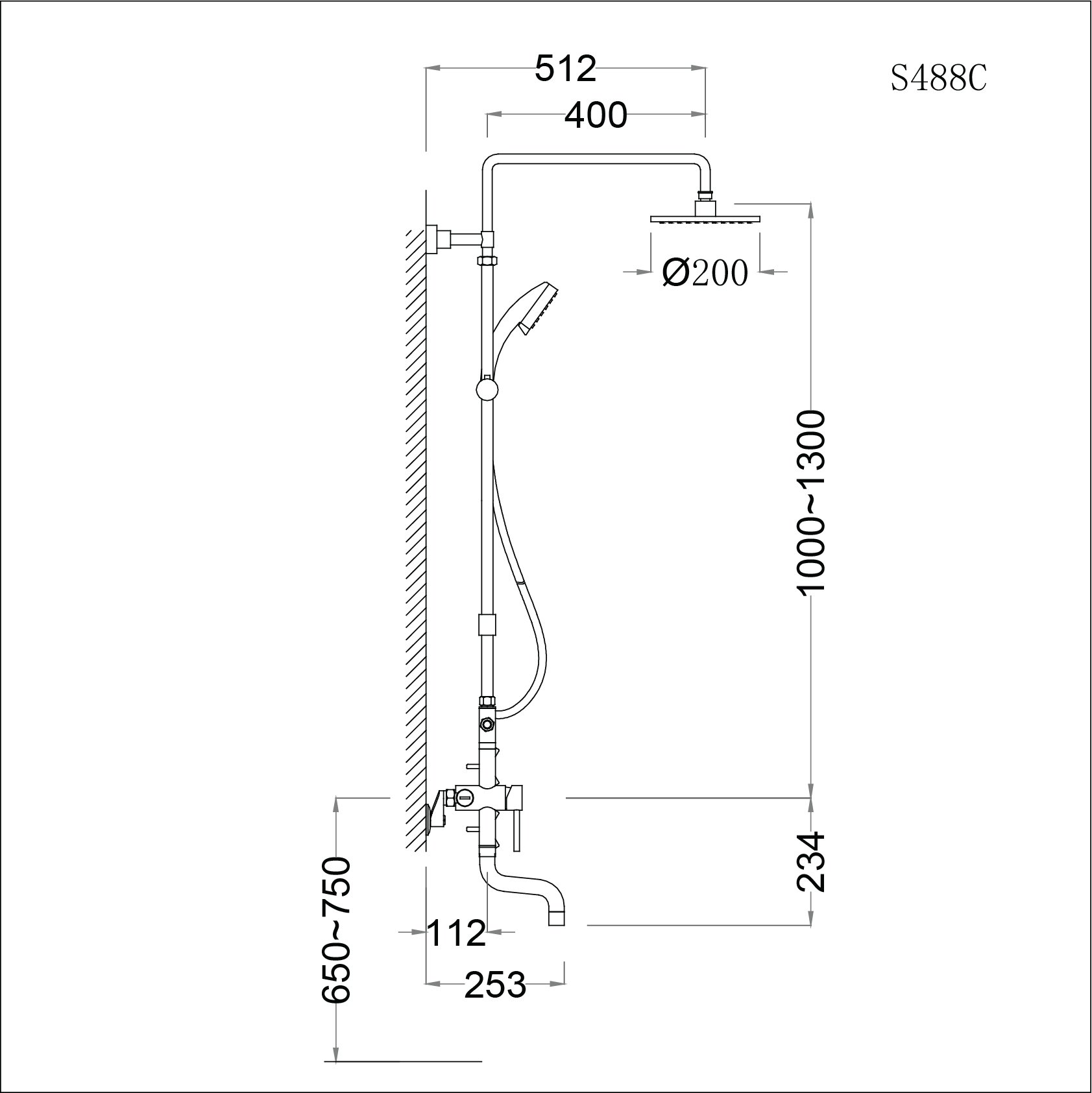 Bộ sen tắm cây nóng lạnh Caesar S488C - 23