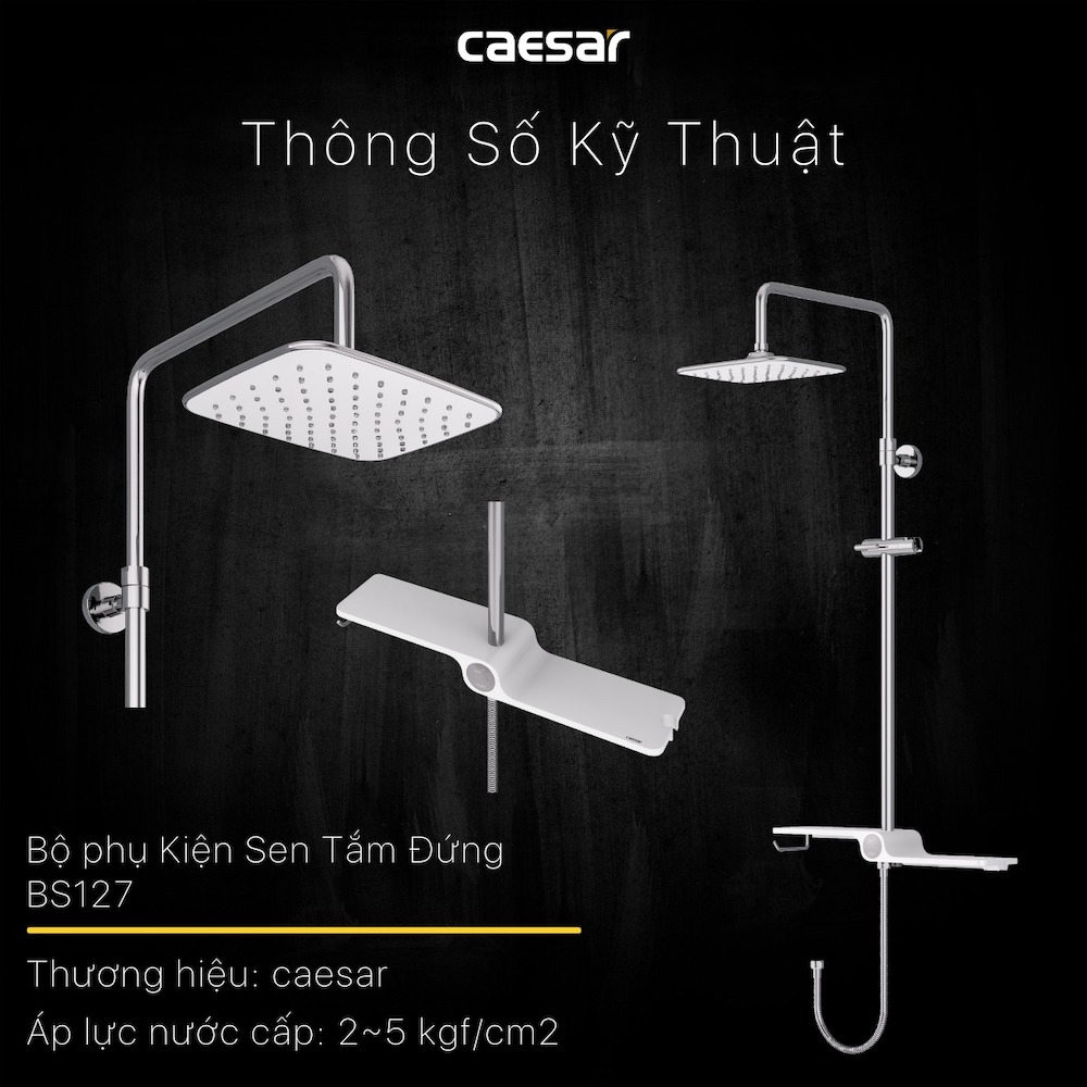 Bộ sen cây tắm đứng nóng lạnh Caesar BS127+S173C - 21