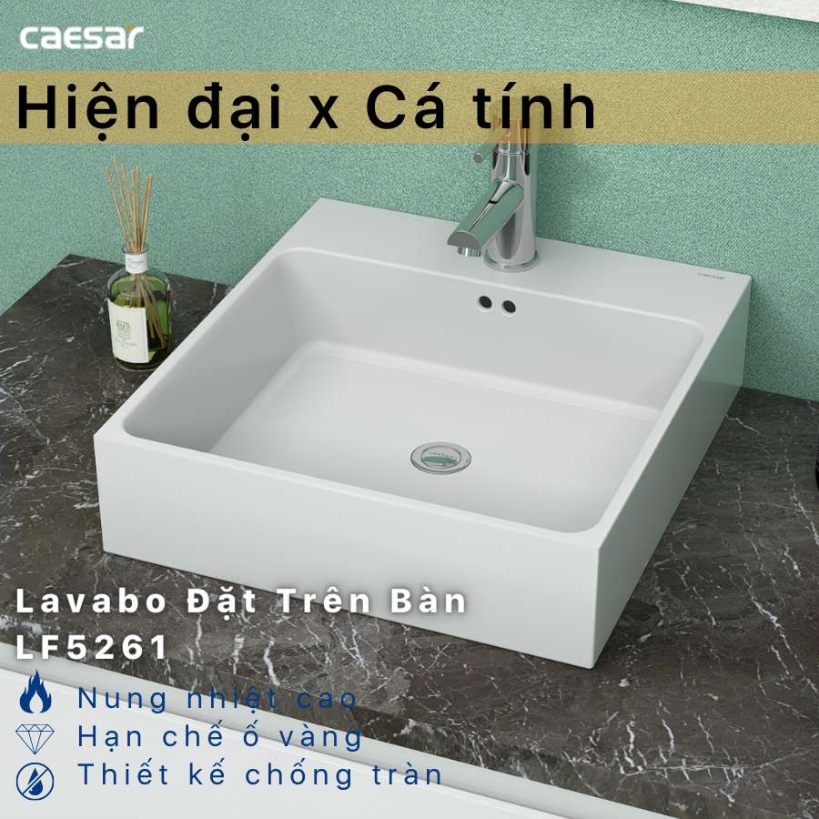 Chậu lavabo đặt bàn Caesar LF5261 - 3