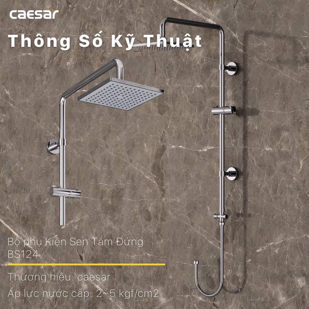 Bộ sen cây tắm đứng nóng lạnh Caesar BS124+S173C - 20