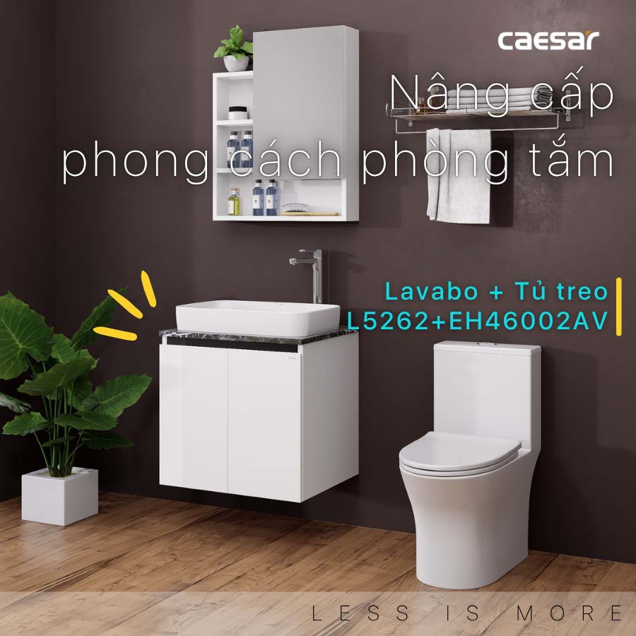 Bộ tủ lavabo Caesar L5262+EH46002AV - 2