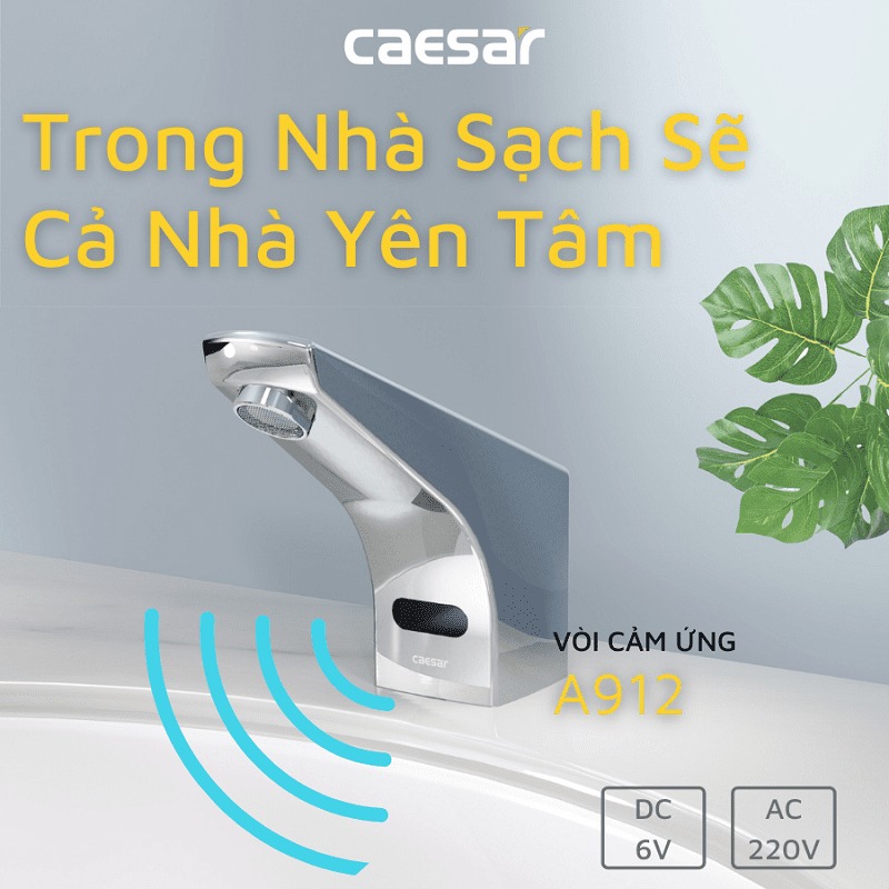 Vòi chậu lavabo cảm ứng nước lạnh Caesar A912 - 9