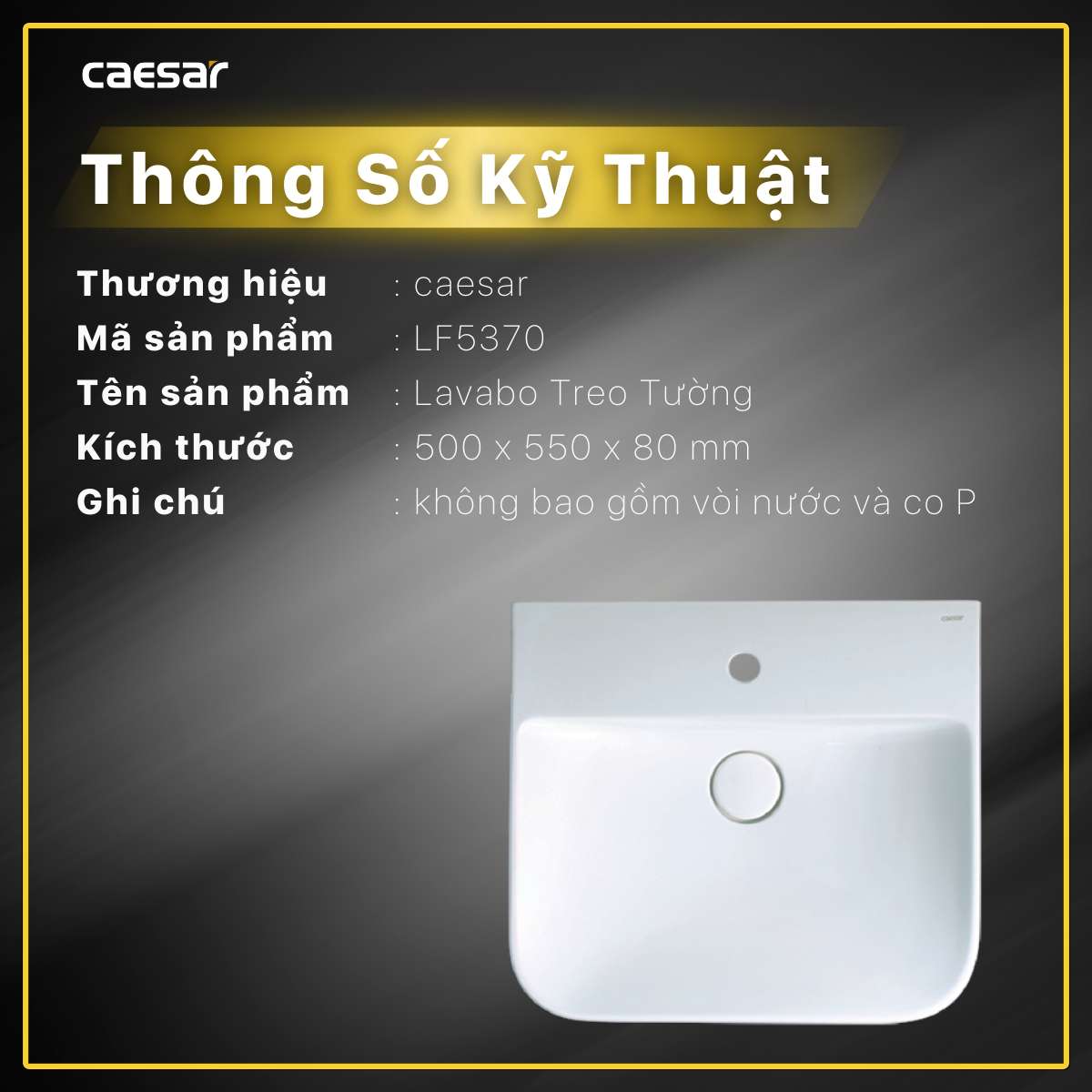 Chậu lavabo treo tường Caesar LF5370 - 14