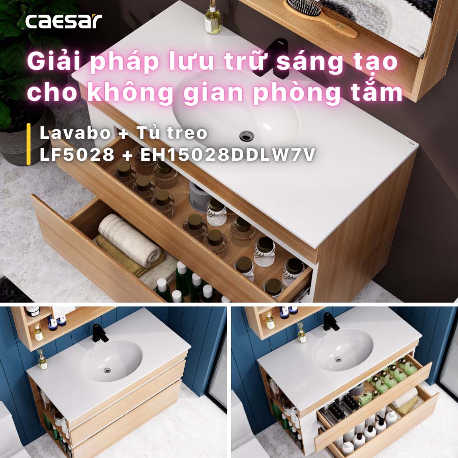 Tủ lavabo Caesar EH15028DDLW7V - 11