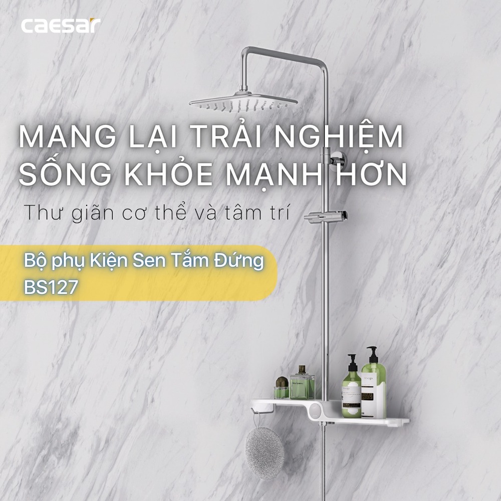 Bộ sen cây tắm đứng nóng lạnh Caesar BS127+S173C - 11