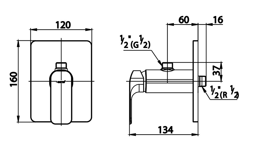 Củ sen lạnh COTTO âm tường CT1135A
