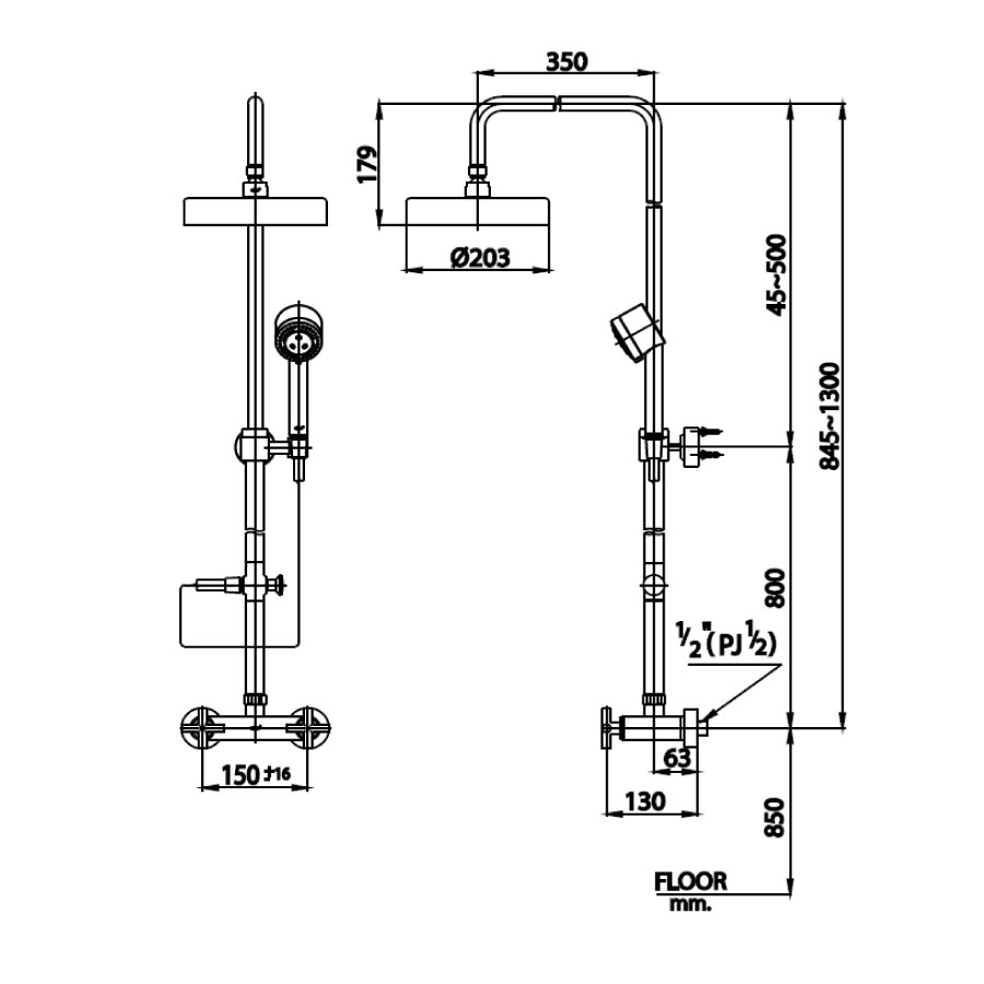 Bộ sen cây COTTO CT276C16WS nóng lạnh bát tròn - 2