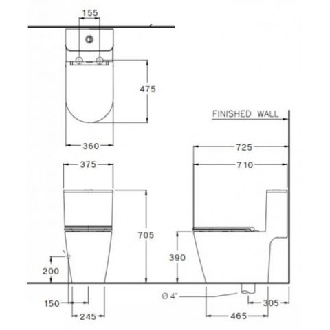 Bồn cầu 1 khối COTTO C103327 nắp êm dòng Simply Connect