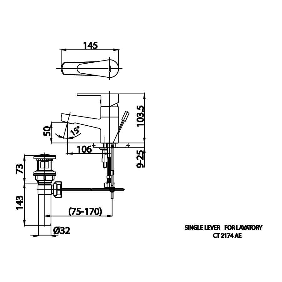 Vòi chậu lavabo COTTO CT2174AE nóng lạnh Next I - 2