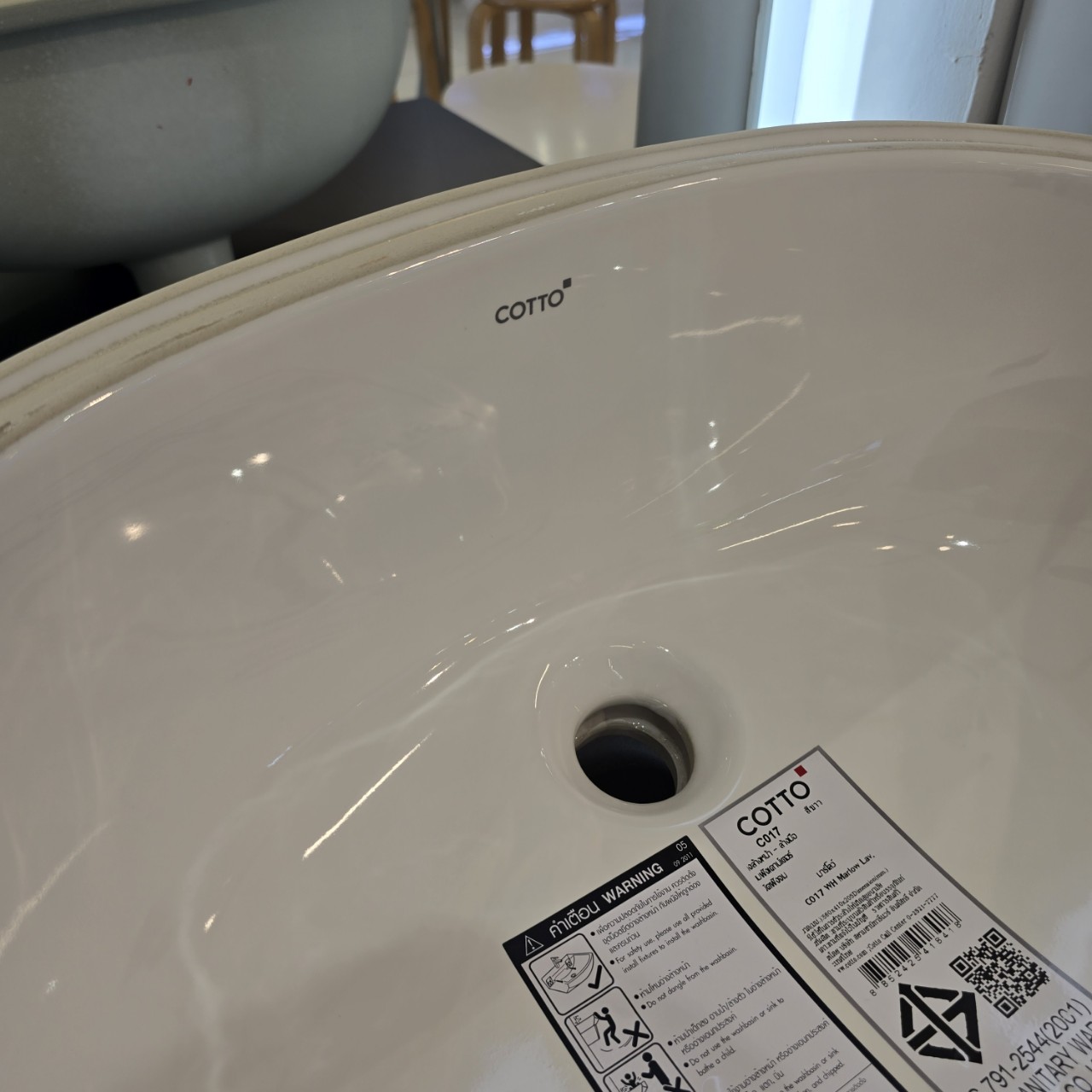 Chậu rửa mặt lavabo âm bàn COTTO C017 - 6