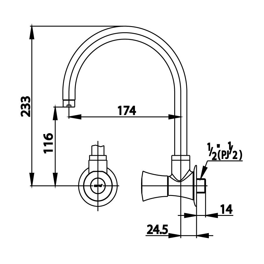 Vòi bếp COTTO CT1095C26(HM) nước lạnh Villa - 2