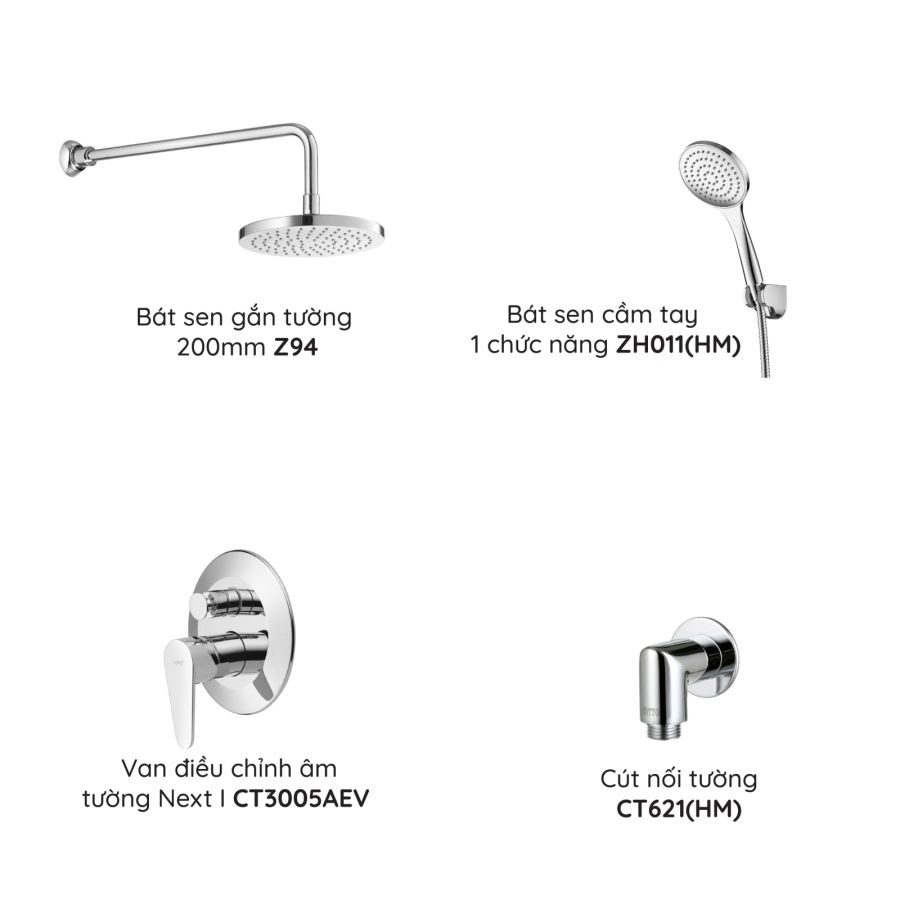 Bộ sen tắm âm tường COTTO CT3005AEV/Z94 2 đường nước