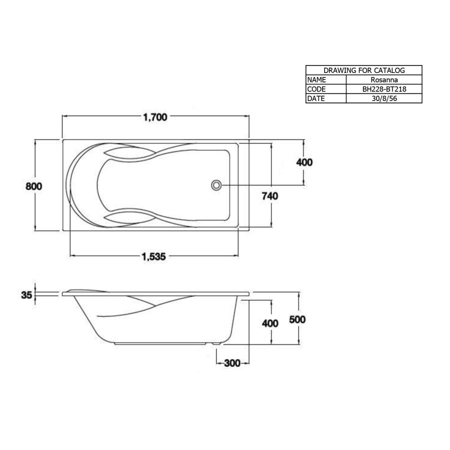 Bồn tắm COTTO BH228PP(H) xây bệ có tay vịn - 2