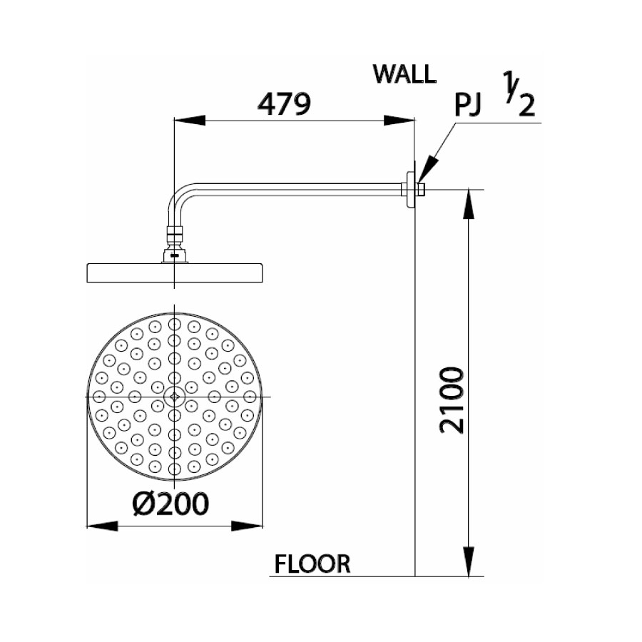 Bát sen mưa COTTO Z64X3 gắn tường - 2
