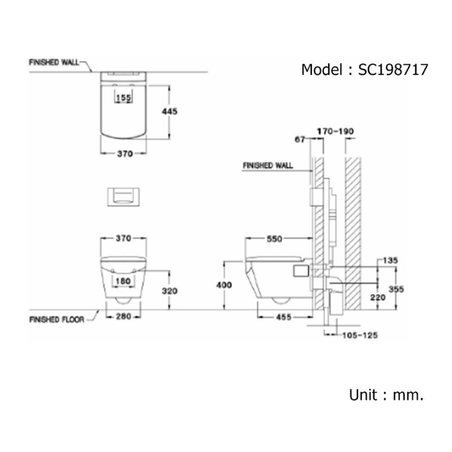 Bồn cầu đặt sàn COTTO C1320 nắp êm dòng Simply Modish