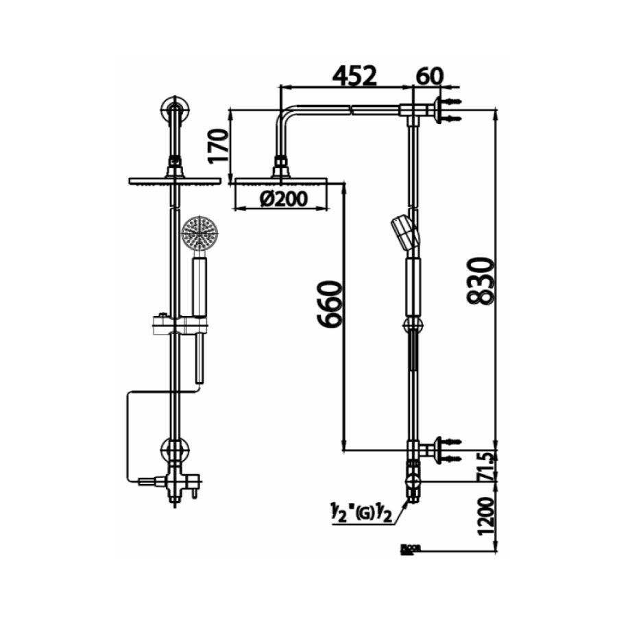 Thân sen tắm đứng COTTO CT623S