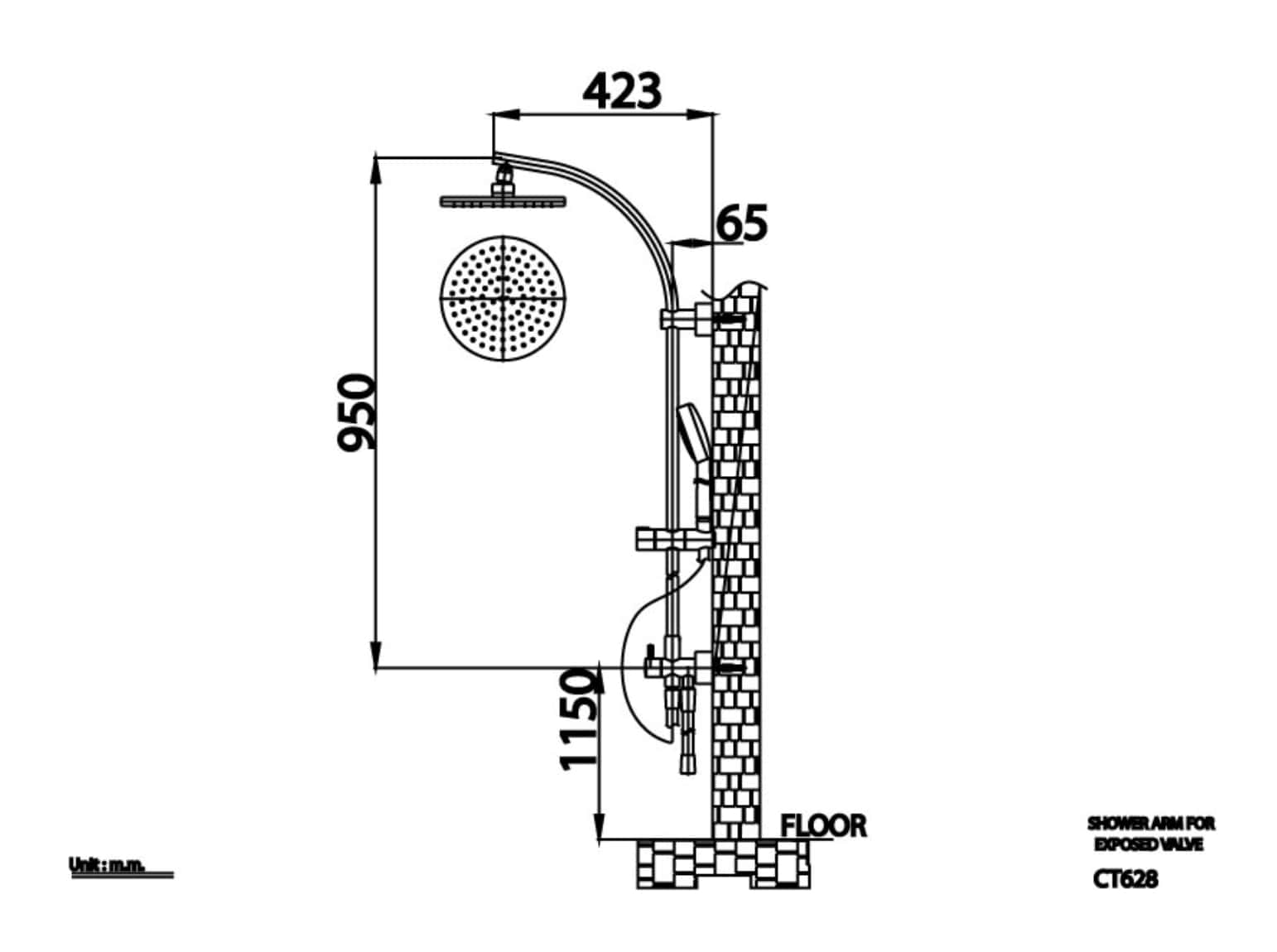 Thân sen tắm đứng COTTO CT628