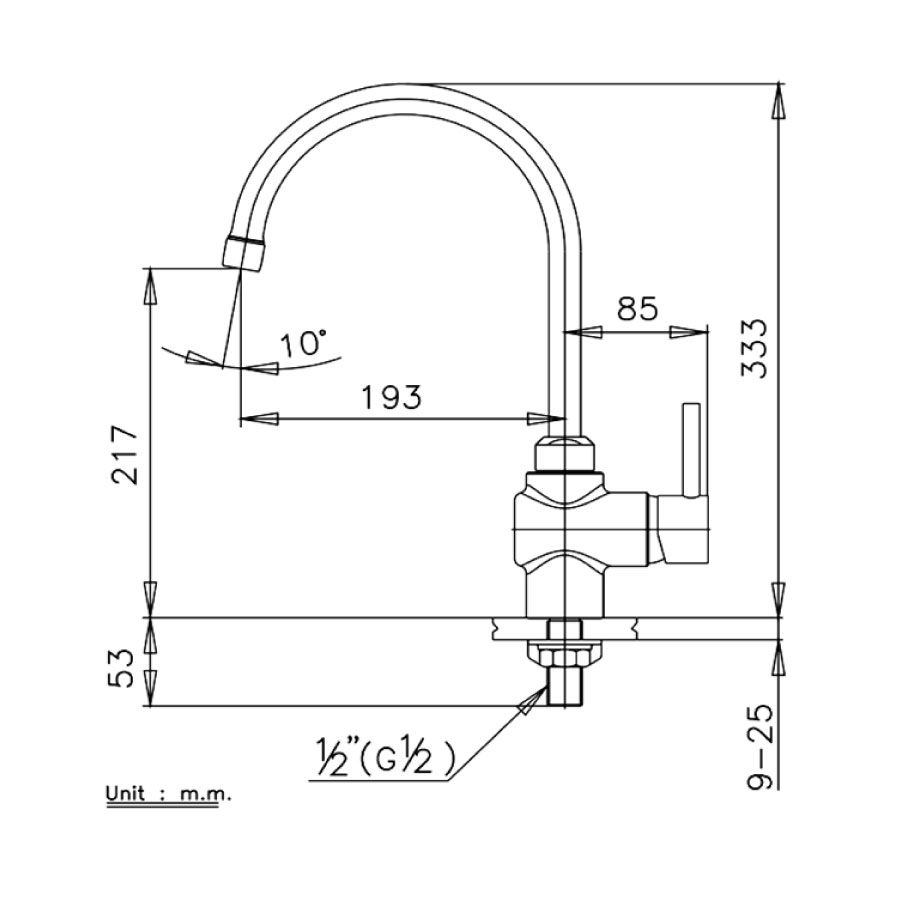 Vòi bếp COTTO CT151A(HM) nước lạnh Anthony