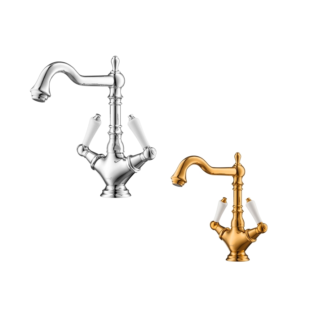 Vòi chậu lavabo COTTO CT2223C42 / CT2223C42#GR nóng lạnh thân cao Glamis - 2