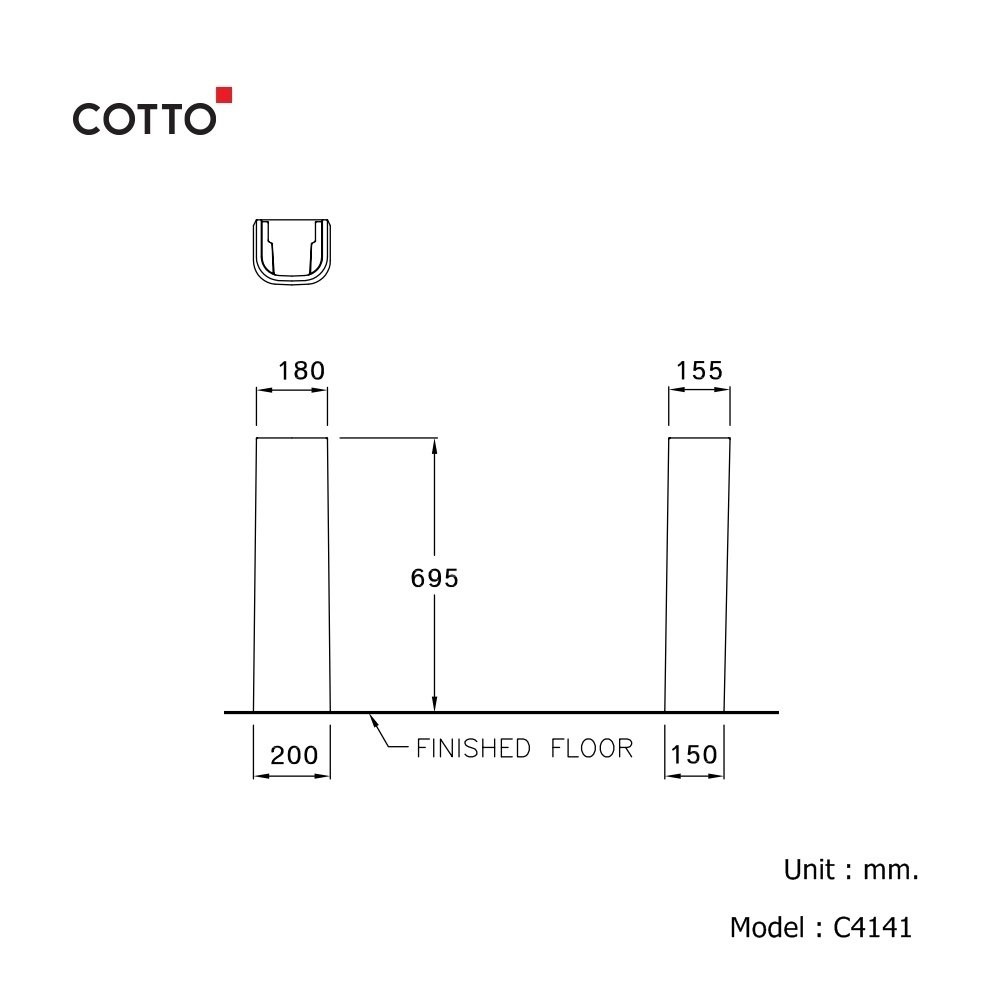 Chân chậu lavabo dài COTTO C4141