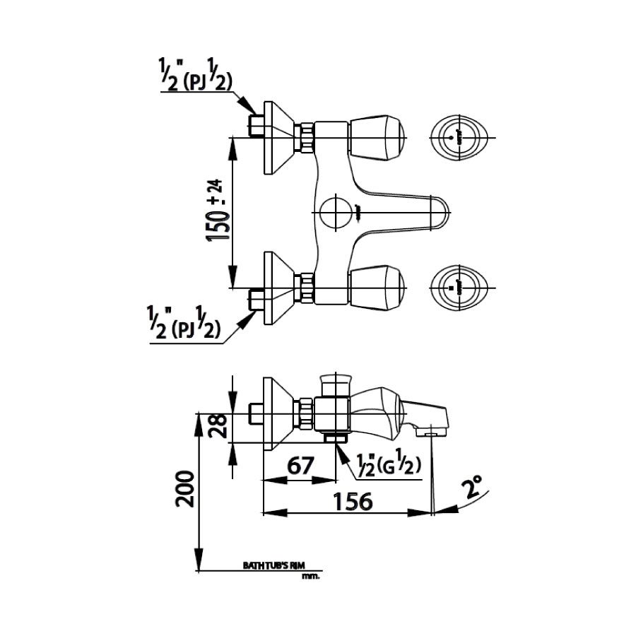 Củ sen tắm COTTO CT290C11 nóng lạnh New Century - 2