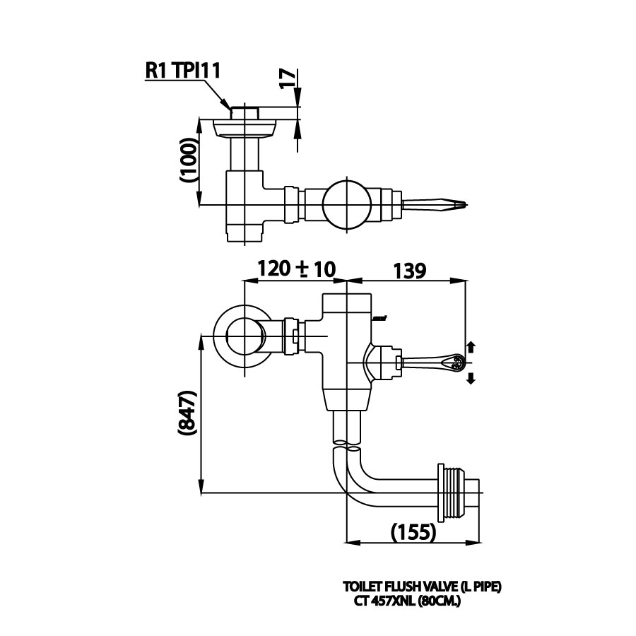 Van xả trực tiếp cho bàn cầu COTTO CT457XNL - 5