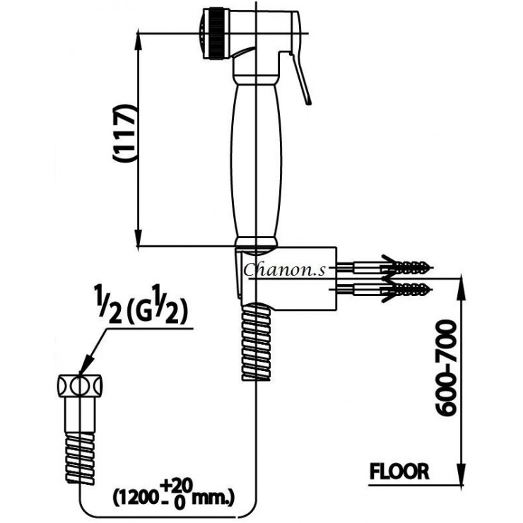 Vòi xịt vệ sinh COTTO CT981BR#CR(HM) - 2