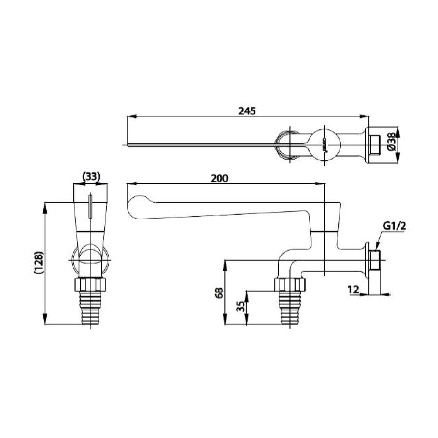 Vòi hồ COTTO CT1153C37 nước lạnh gắn tường Trust - 2