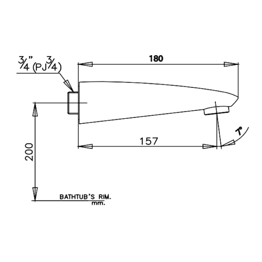 Vòi xả bồn COTTO CT604 gắn tường - 2