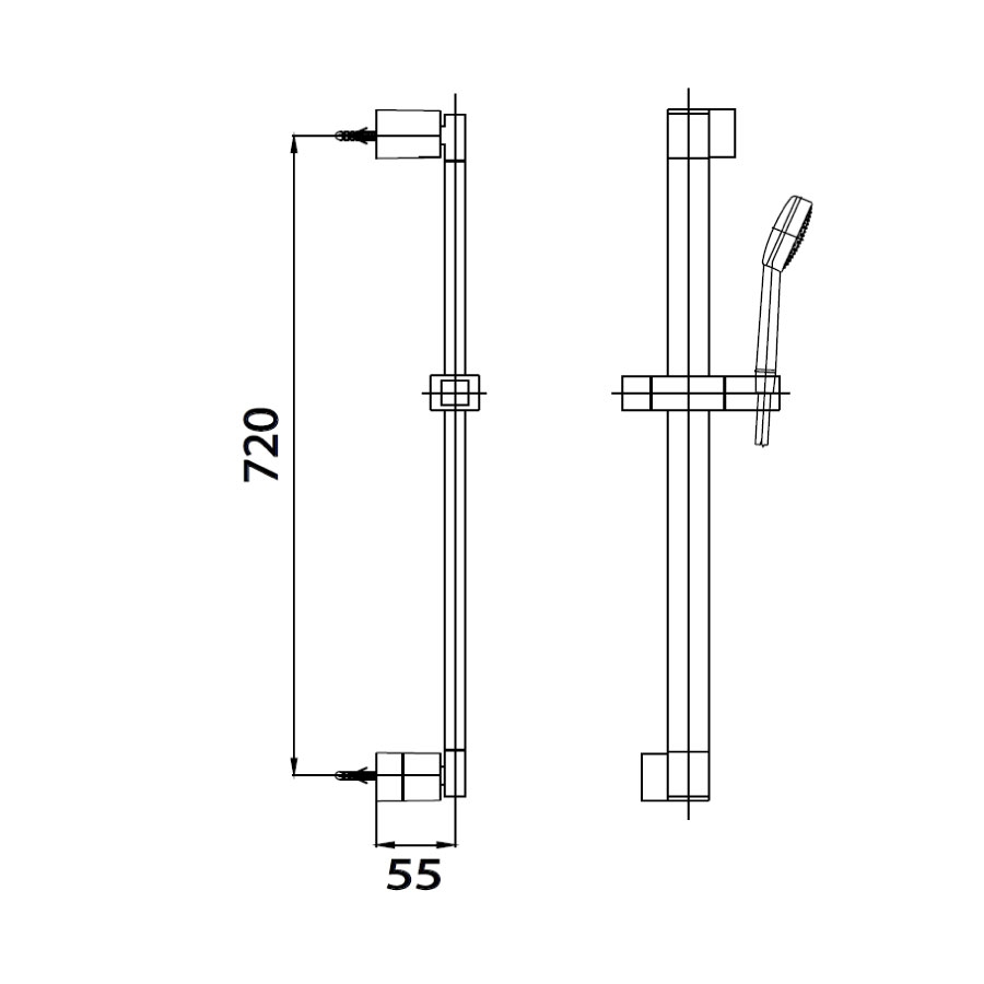 Thanh trượt sen tắm COTTO CT0131 Slide Bar
