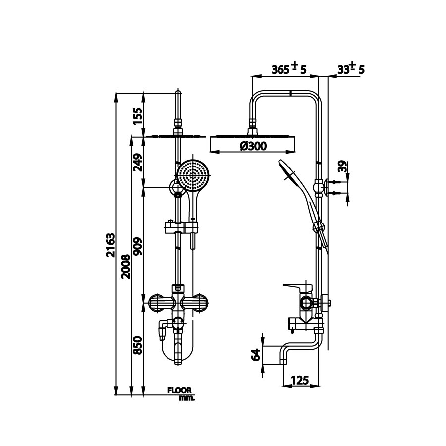 Bộ sen cây COTTO CT5102W nóng lạnh bát tròn